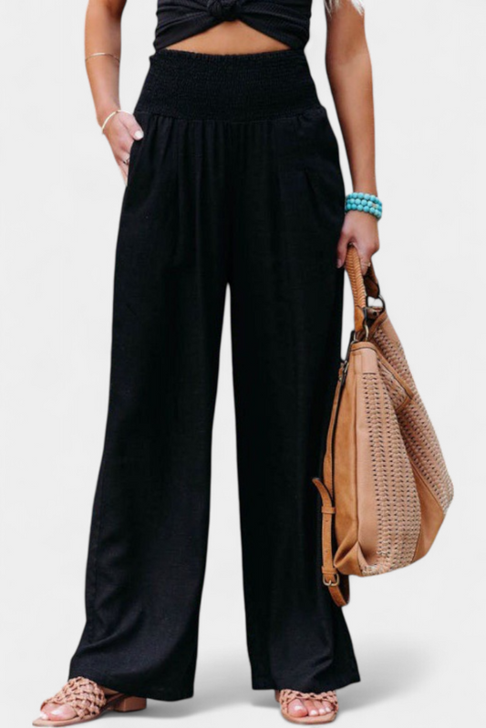 Alexia - Flowing Cotton-Linen Pants