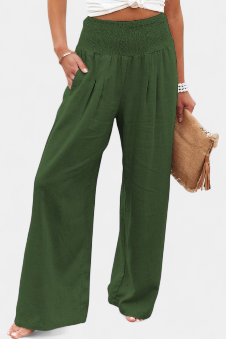 Alexia - Flowing Cotton-Linen Pants
