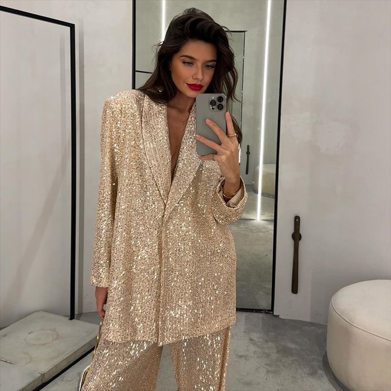 Alexa - Elegant Sequin Top Pants