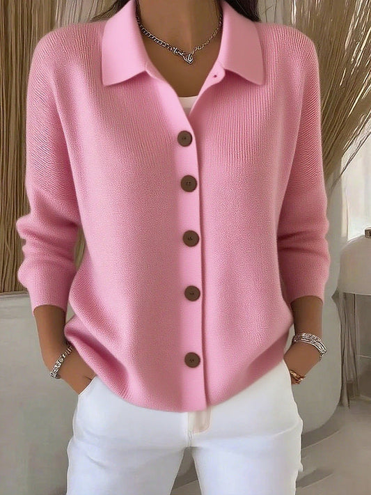 Avery - Button Cotton Sweater Coat