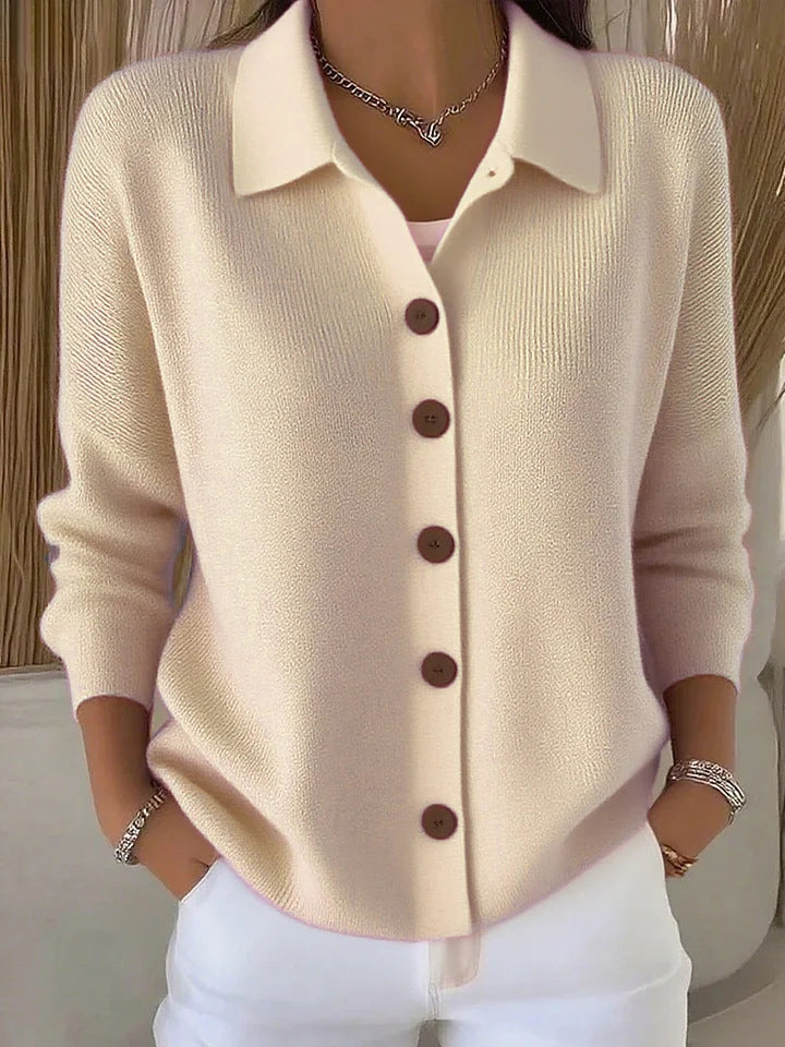Avery - Button Cotton Sweater Coat